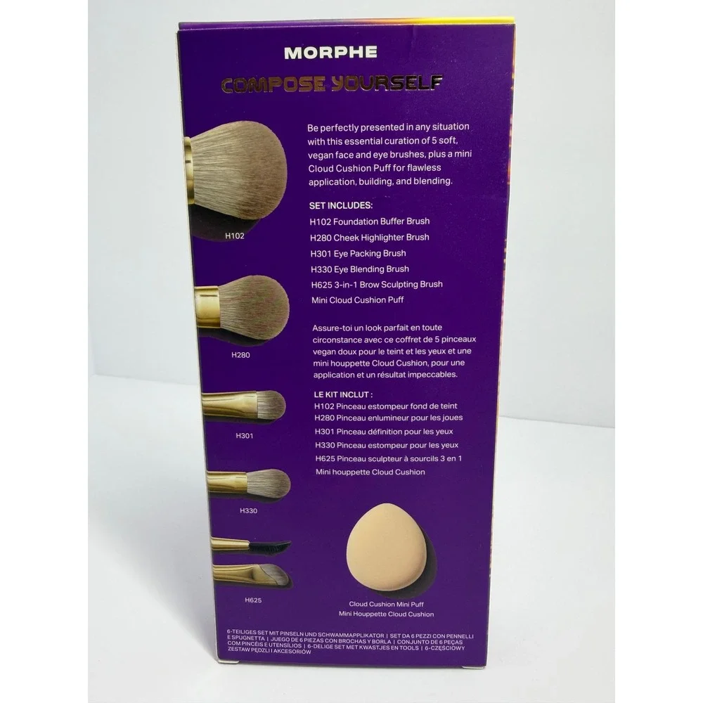 Morphe Compose Yourself 6-Piece Brush and Tool Set‎ Gold Limited Edition NEW